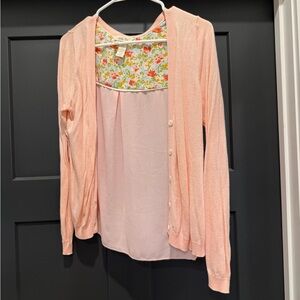 Matilda Jane Pink Cardigan with Floral Detail